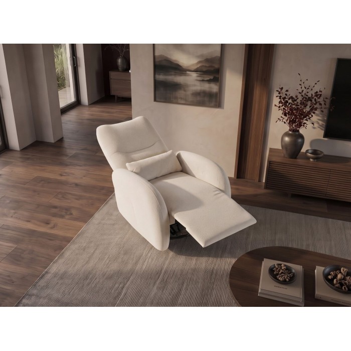 Fauteuil relax RELAXIO beige clair vu de haut