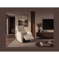 Fauteuil relax RELAXIO beige clair en mode relax