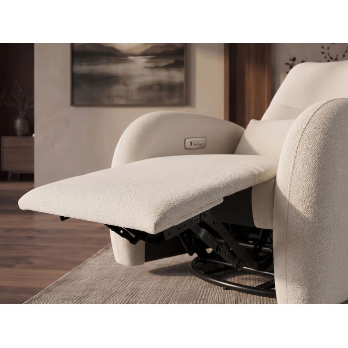 Zoom sur le repose pied du fauteuil relax RELAXIO beige clair