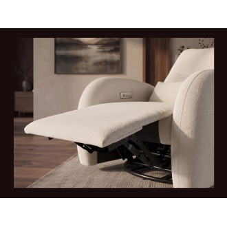 Zoom sur le repose pied du fauteuil relax RELAXIO beige clair