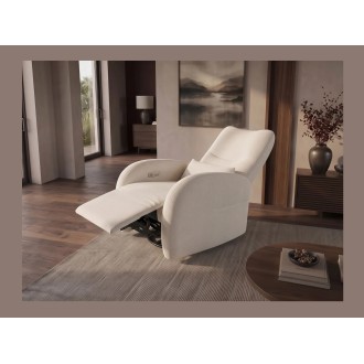 Fauteuil relax RELAXIO beige clair vu de côté