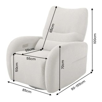 Fauteuil RELAXIO beige foncé dimensions