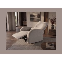Fauteuil RELAXIO beige foncé en mode relax