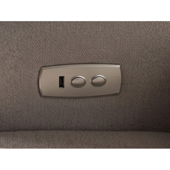 Zoom sur le port USB du fauteuil RELAXIO beige foncé