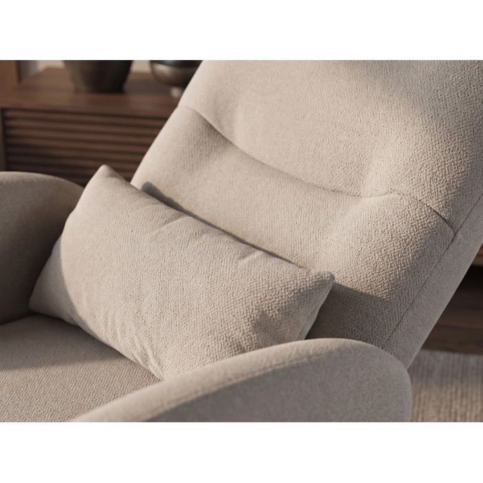 Zoom sur le coussin inclu du fauteuil RELAXIO beige foncé