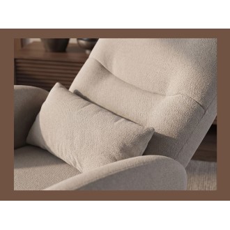 Zoom sur le coussin inclu du fauteuil RELAXIO beige foncé