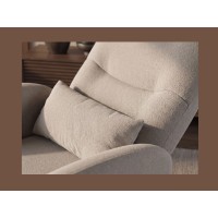 Zoom sur le coussin inclu du fauteuil RELAXIO beige foncé