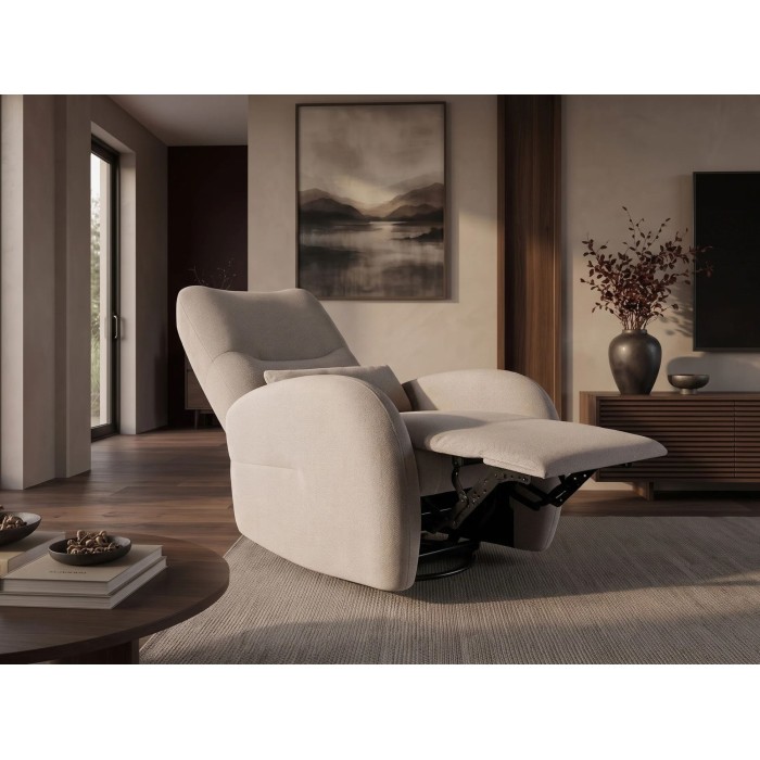 Fauteuil RELAXIO beige foncé vu de côté
