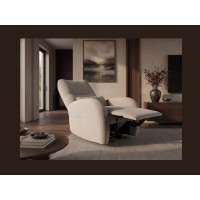 Fauteuil RELAXIO beige foncé vu de côté