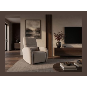 Fauteuil RELAXIO beige foncé en situation