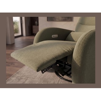 zoom sur le repose pied du fauteuil RELAXIO vert
