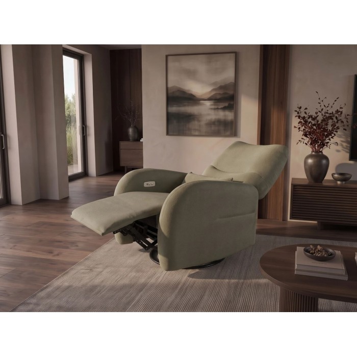 Fauteuil RELAXIO vert vu de côté