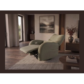 Fauteuil RELAXIO vert vu de côté