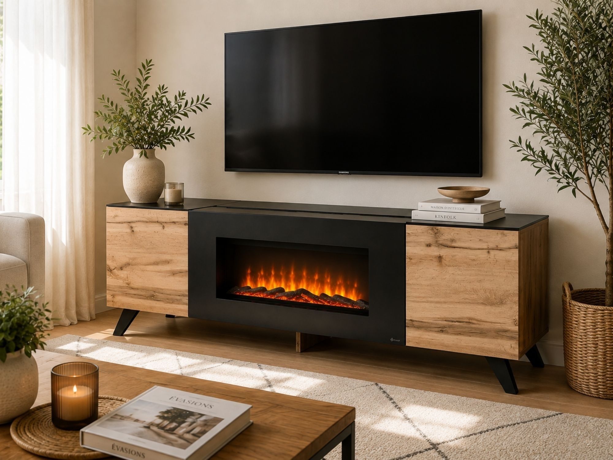 TV-Möbel mit Bioethanol-Kamin: stilvolles Design und besondere Atmosphäre für Ihr Wohnzimmer 2026
